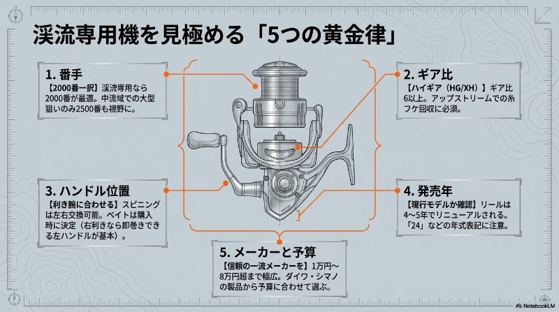 渓流ルアーリールの選び方